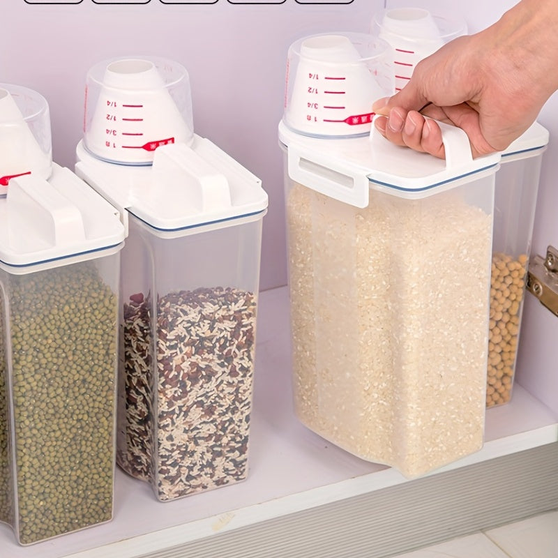 2.5L Plastic Cereal Dispenser and Storage Box Kitchen Food Grain Rice Container
