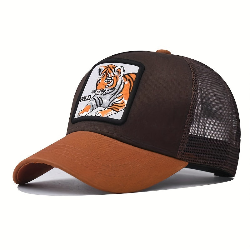 Unisex Sunshade Adjustable Baseball Cap Animal Embroidery