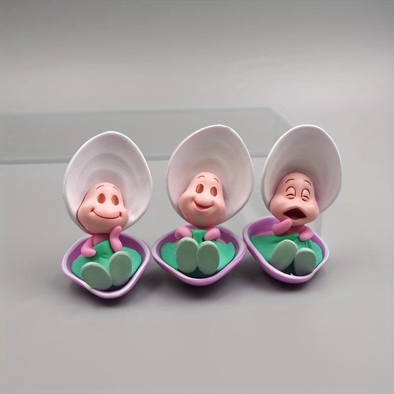 3pcs Oyster Collection Dolls Shell Dolls Cake Decorations