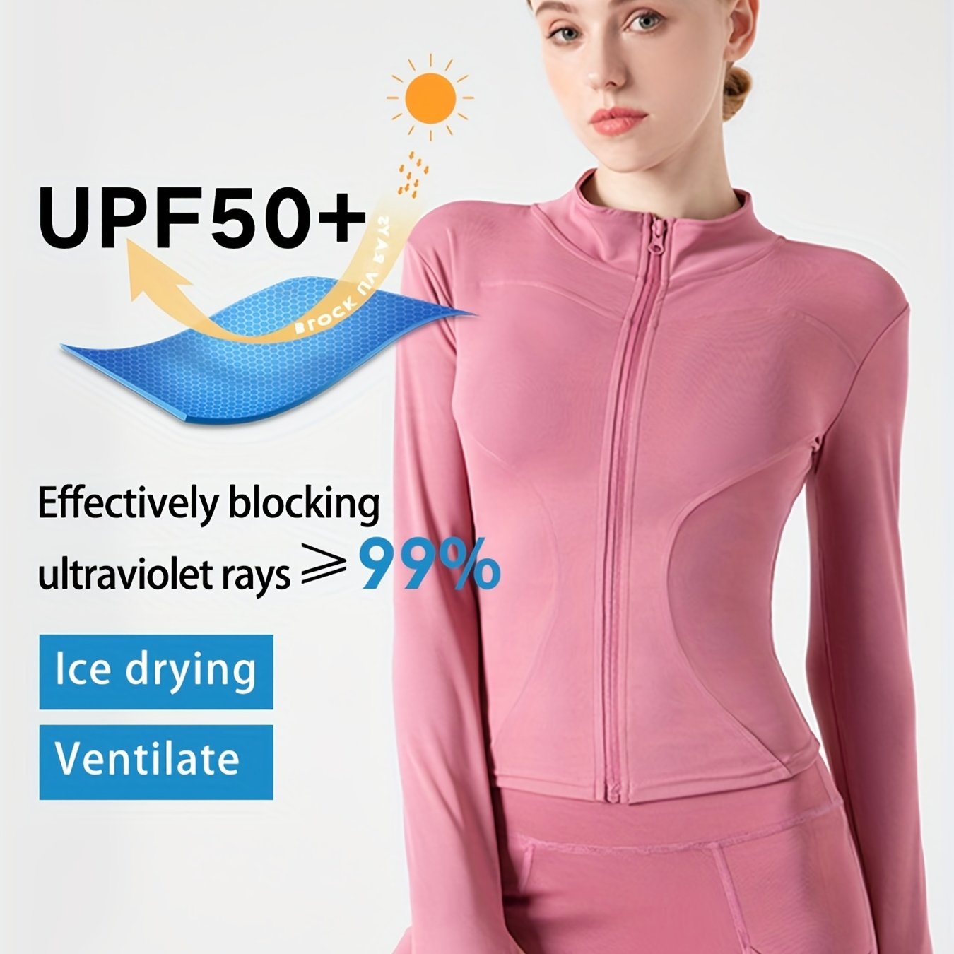 Women's Quick Dry Full Zip Sports Jacket with Thumb Holes