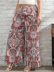  Boho Paisley Print Wide Leg Pants