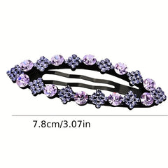 Rhinestone Snap Clip Metal Hairpin for Side Hair Bang Braids