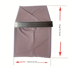 Solid Elastic Hijab Underscarf Soft Ribbed Striped Head Wrap For Women