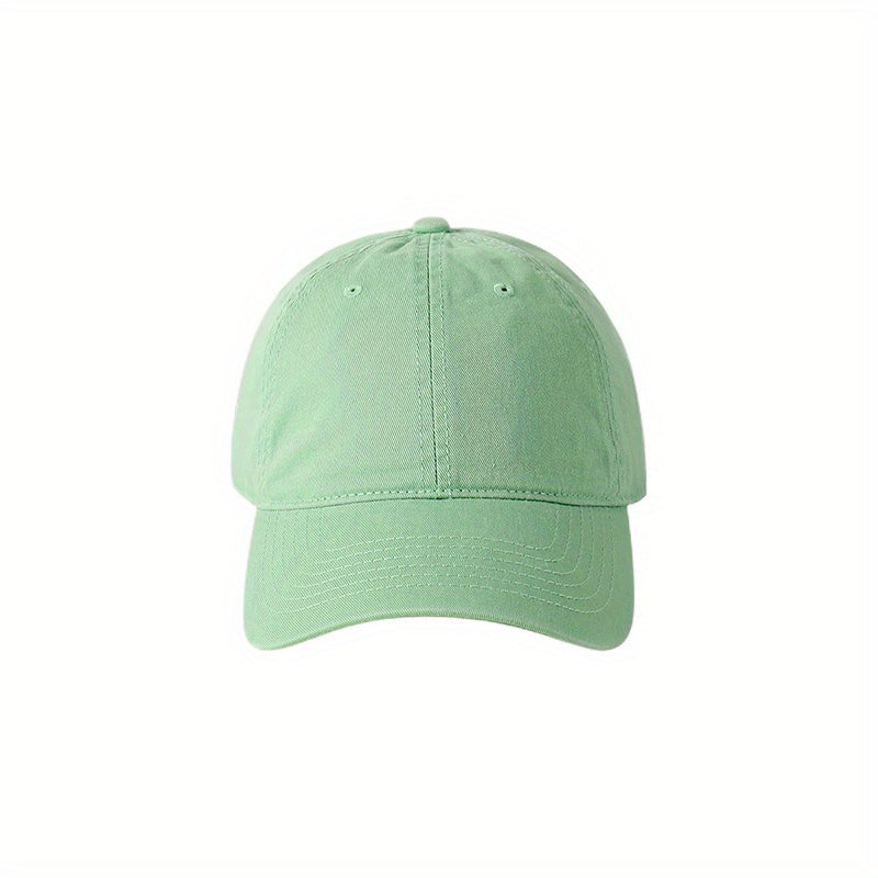 Letter Patch Baseball Cap Mint Green Lightweight Casual Sun Hat