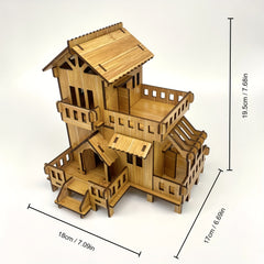 Wooden 3D Puzzle Building Models Western House DIY Kit