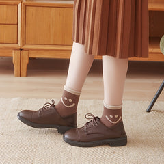6 Pairs Smiling Face Print Socks - Women's Mid Tube Stockings
