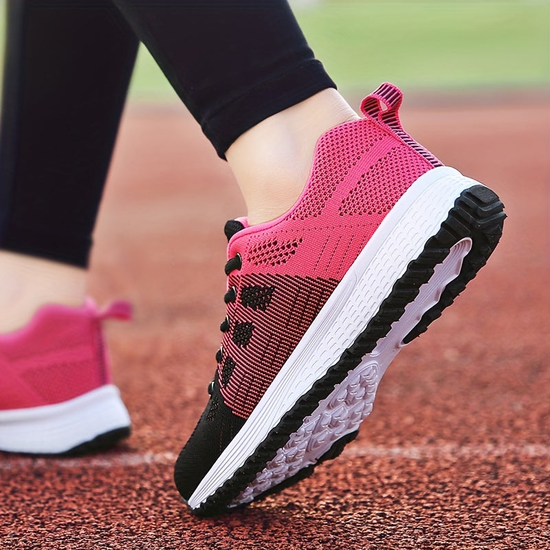 Women's Mesh Sneakers Lace Up Low Round Toe Soft Casual Shoes