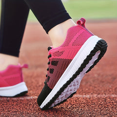 Women's Mesh Sneakers Lace Up Low Round Toe Soft Casual Shoes