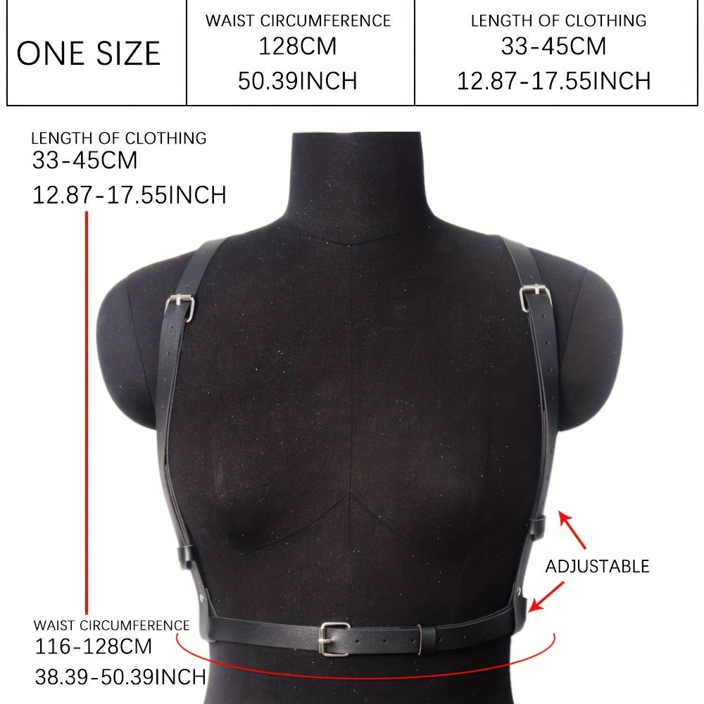  PU Leather Harness Belt Adjustable Punk Waistband Sexy Rivet