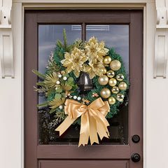 Golden Christmas Ball Pine Needle Garland Window Door Hanging Decoration
