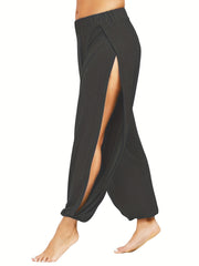  Sports Pants Solid Elastic Waist Beach Wear