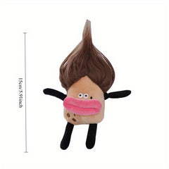 2pcs Funny Plush Dolls with Expressive Eyes and Fluffy Hair