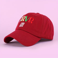 Colorful Letter Embroidery Baseball Cap Solid Cotton Couple Dad Hat