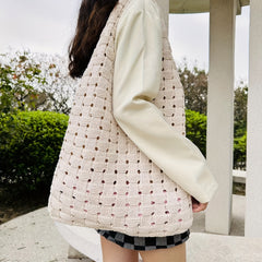 Solid Knitted Shoulder Bag Portable Shopping Bag