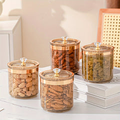 Acrylic Bead Decor Sugar Jar Candy Snack Jar Sealed Jar Golden Sugar Jar