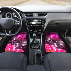 4pcs Pink Butterfly Car Floor Mats - Non-slip Stain Resistant Mats
