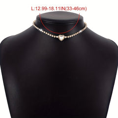 Glitter Rhinestone Love Necklace for Prom