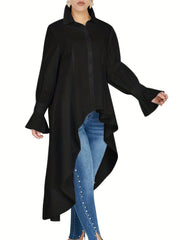  Women's Long Sleeve Peplum Shirt