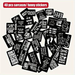 40 Funny Matte Stickers Waterproof Decals with Quotes for Laptops Water Bottles
