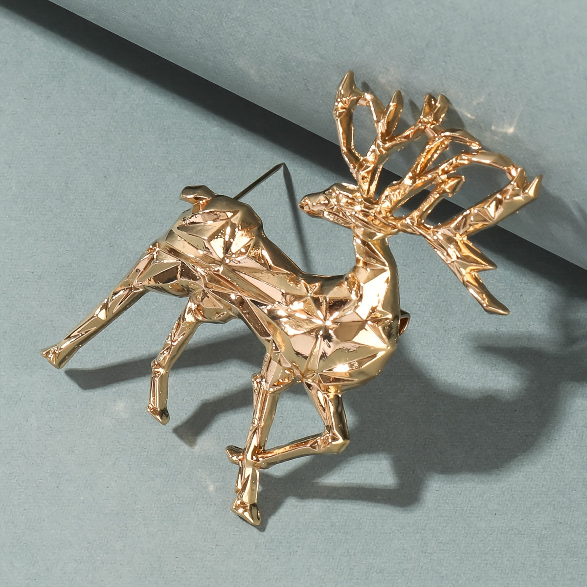 Men's Christmas Deer Animal Brooch Collar Pin