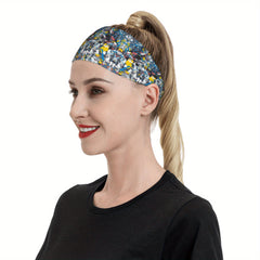 Tie Dye Headband Yellow Red Sports Casual Halloween Campus Events