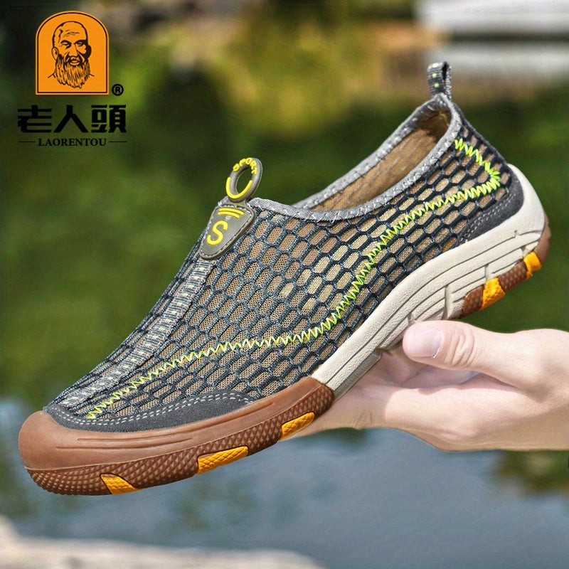 LAORENTOU Men's Breathable Slip On Casual Shoes Non slip Soft Sole Sneakers