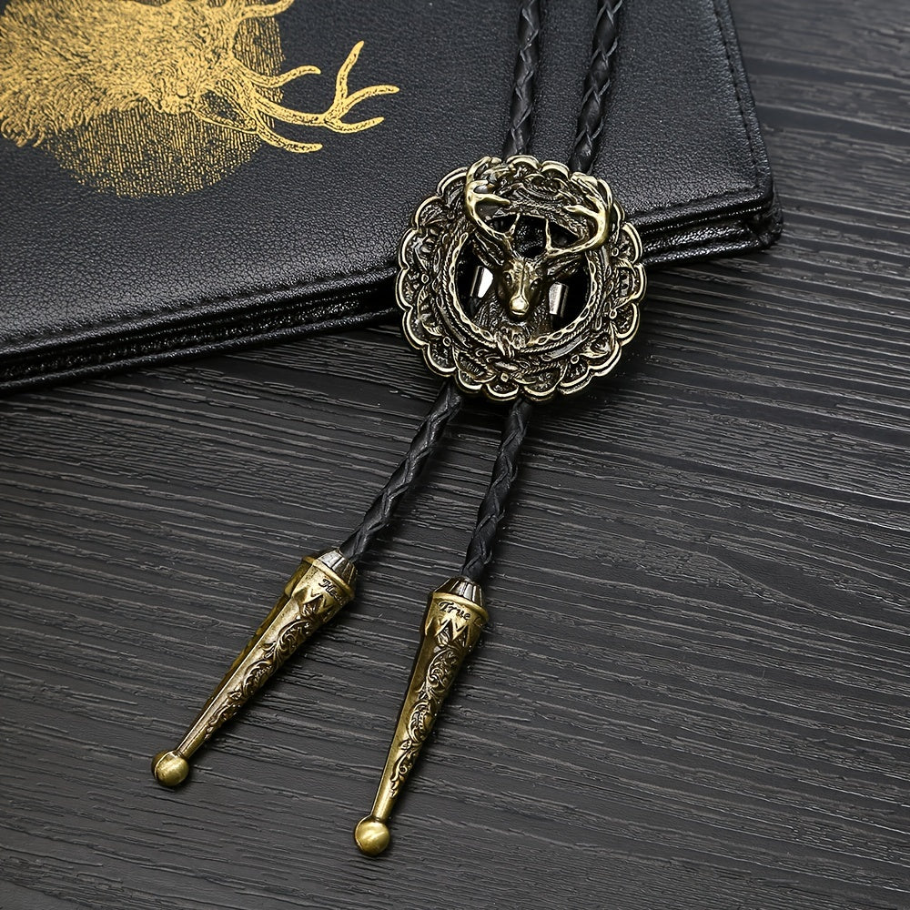 Novelty Metal Deer Head Necktie Necklace Youth Leisure Electroplating Tie