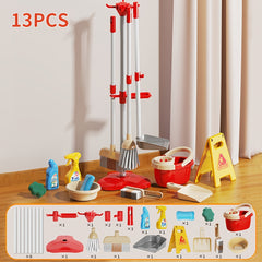 Kids Cleaning Set Toys 13pcs Household Simulation Game Collection