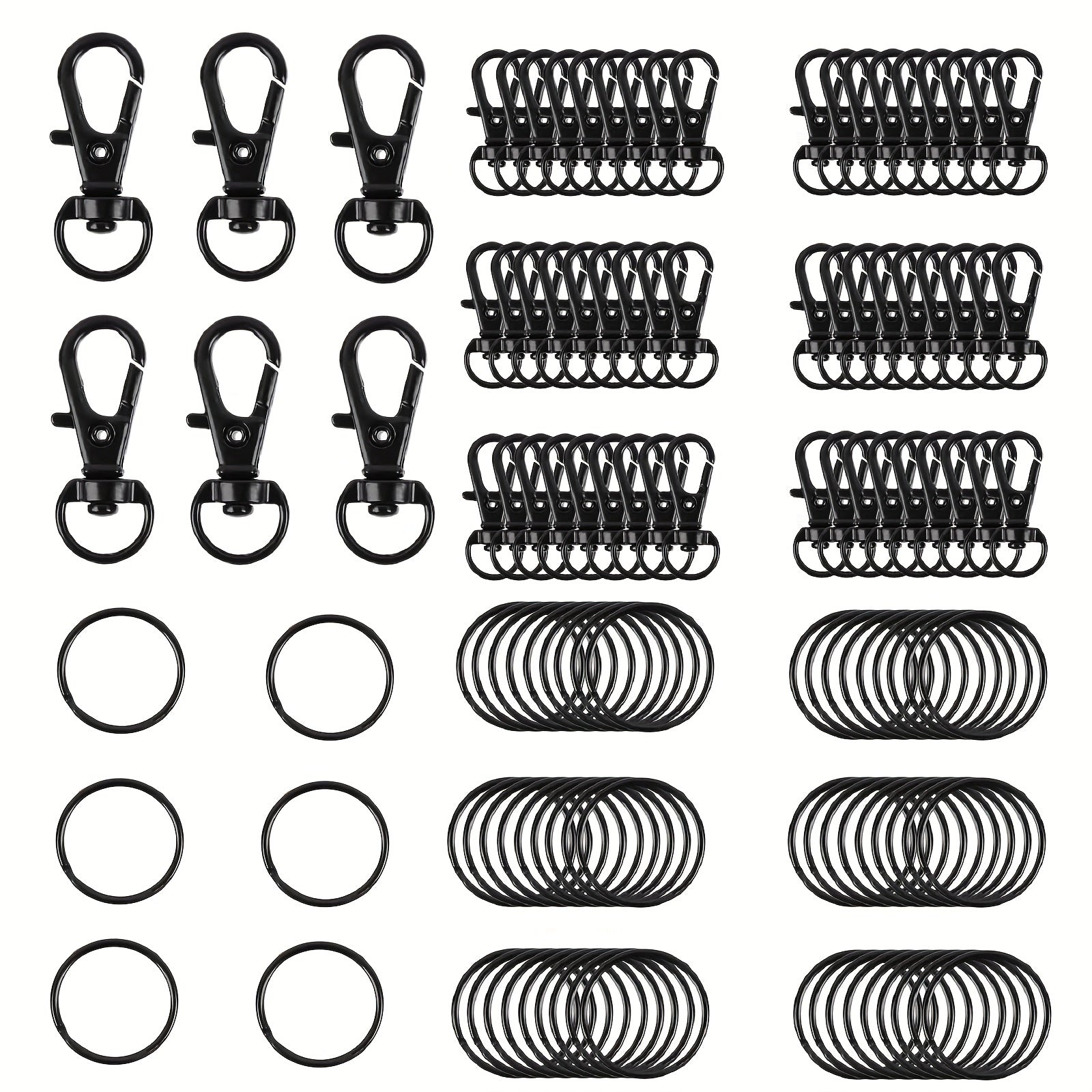 120pcs Swivel Lanyard Snap Hook Key Rings Metal Keychain Hooks Crafting