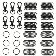 120pcs Swivel Lanyard Snap Hook Key Rings Metal Keychain Hooks Crafting