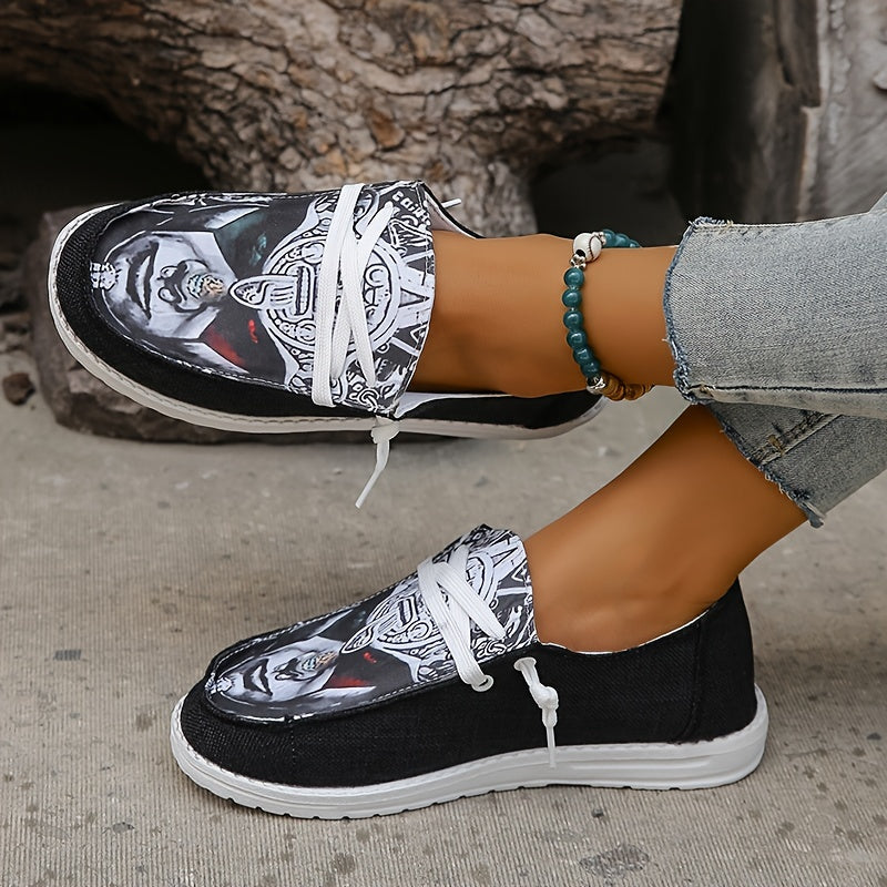 Women's Halloween Print Canvas Sneakers Lightweight Outdoor Shoes