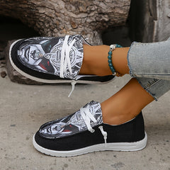Women's Halloween Print Canvas Sneakers Lightweight Outdoor Shoes