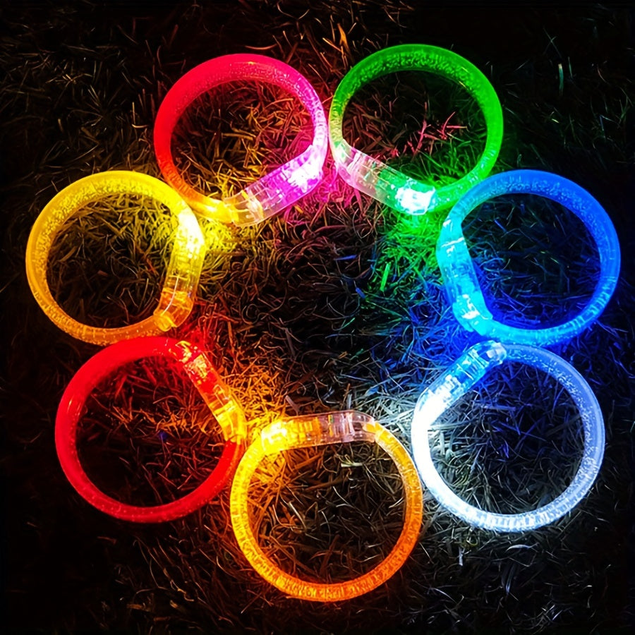 LED Glowing Bracelets 4pcs Light Up Wristbands for Parties & Festivals