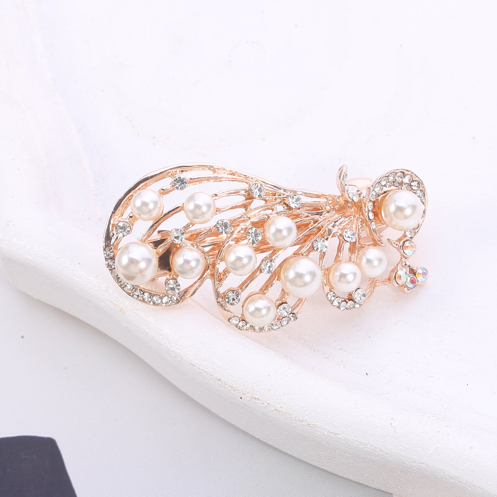 Rhinestone Hair Barrettes Pearl Hair Clips Styling Accessories for Women