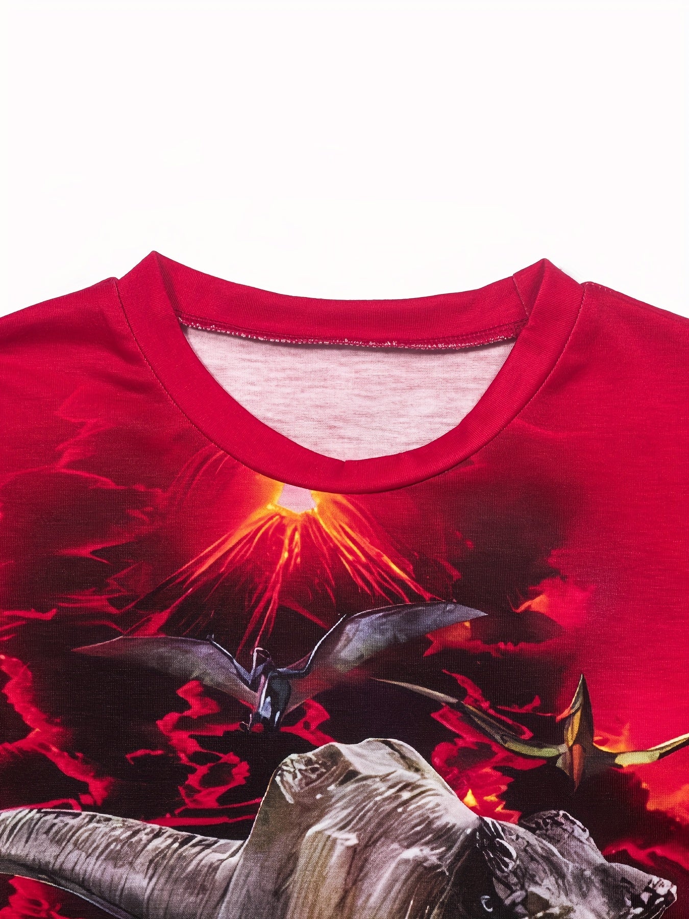 Boys' Dino 3D Print T Shirt, Breathable & Stretchy, Summer Outdoors