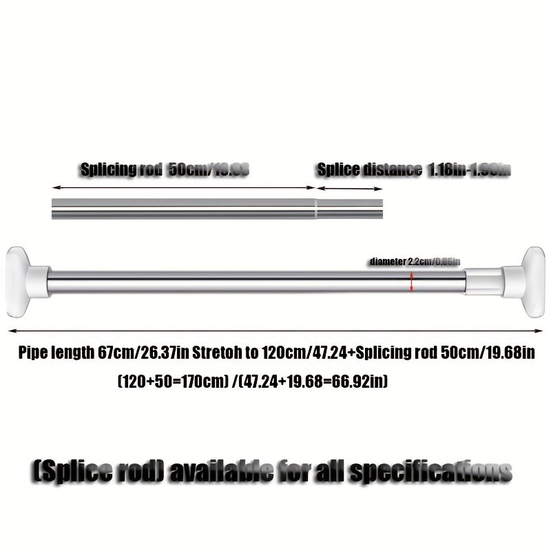 Adjustable Telescopic Stainless Steel Clothes Pole