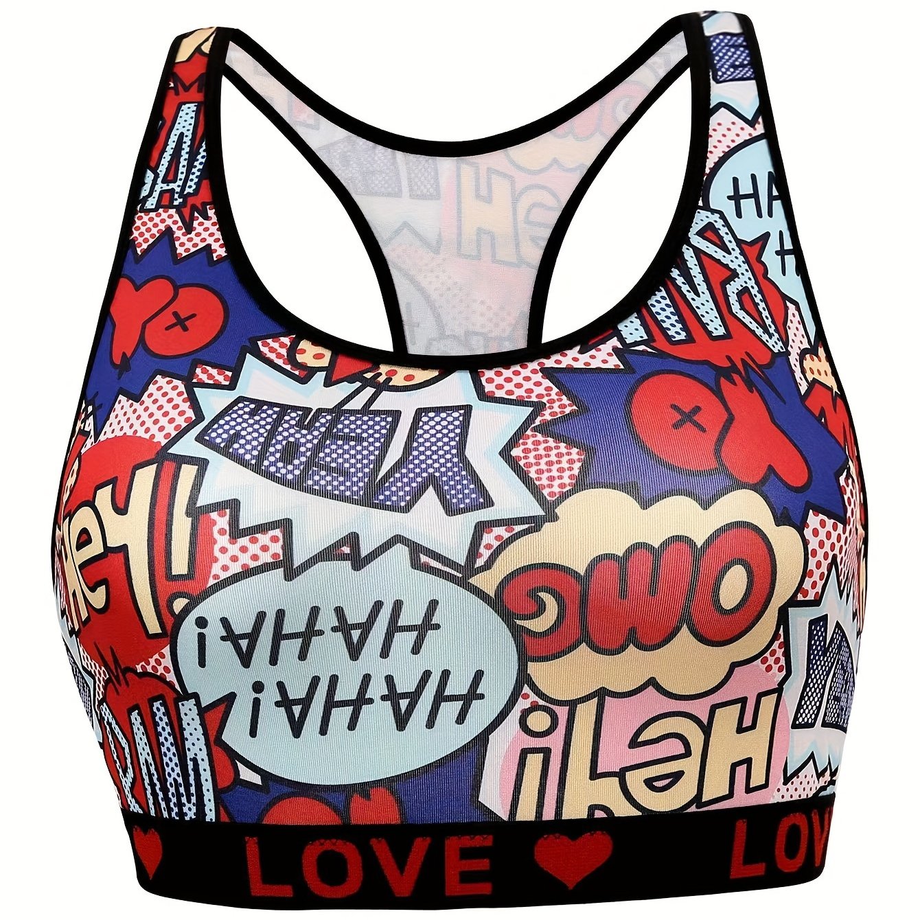  Y2K Bra Women's Pop Art Print Bralette