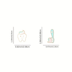 Teeth Toothbrush Enamel Brooch Pin Cartoon Lapel Pin