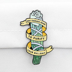 Seaweed Charm Brooch Enamel Safety Pin Punk Style Clothing Bag Accessory