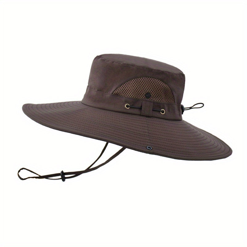 Men's Foldable Denim Bucket Hat with Hood Rope