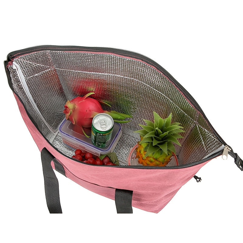 Large Capacity Insulated Picnic Basket Foldable Thickened Oxford Cloth Tote
