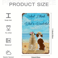 Creative Dog Metal Tin Sign - Wonderful World Wall Decor