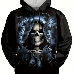 Horror Skull Print Hoodie for Men