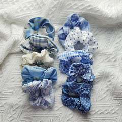 10pcs Large Scrunchies Crackle Floral Hair Tie for Girls And Women