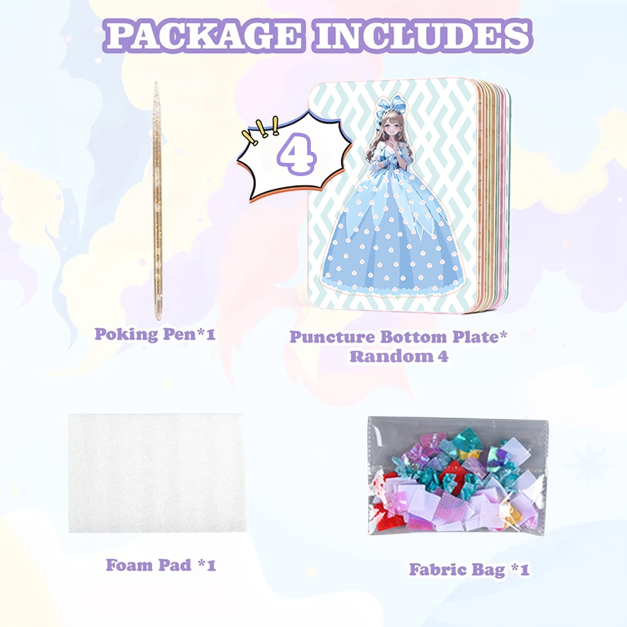 Princess Punch & Play Sticker Set for DIY Craft Room Decor