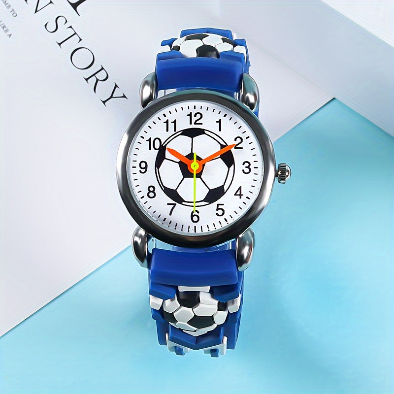 Kids' Soccer 3D Print Quartz Watch for Students