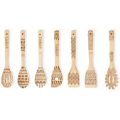 6pcs Bamboo Kitchen Utensils Set for Christmas and Halloween