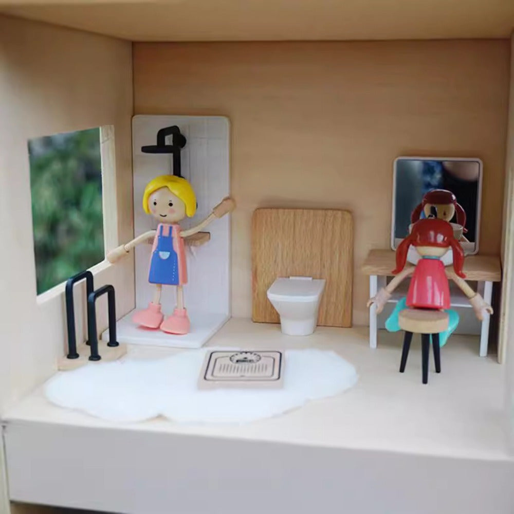 Dollhouse Bathroom Set with Toilet Sink Accessories