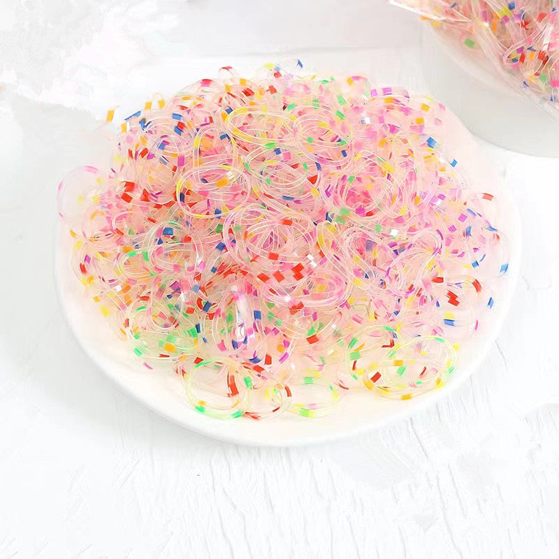 500pcs Colorful Mini Hair Bands Girls Ponytail Hair Accessories