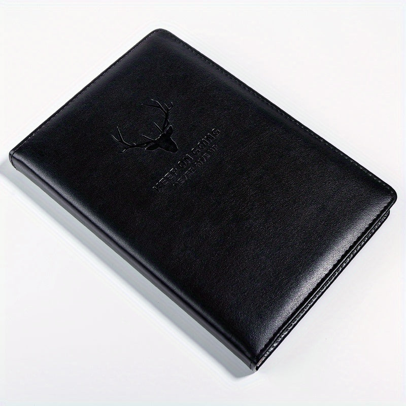 Vintage Deer Head Printed Leather Notebook A5